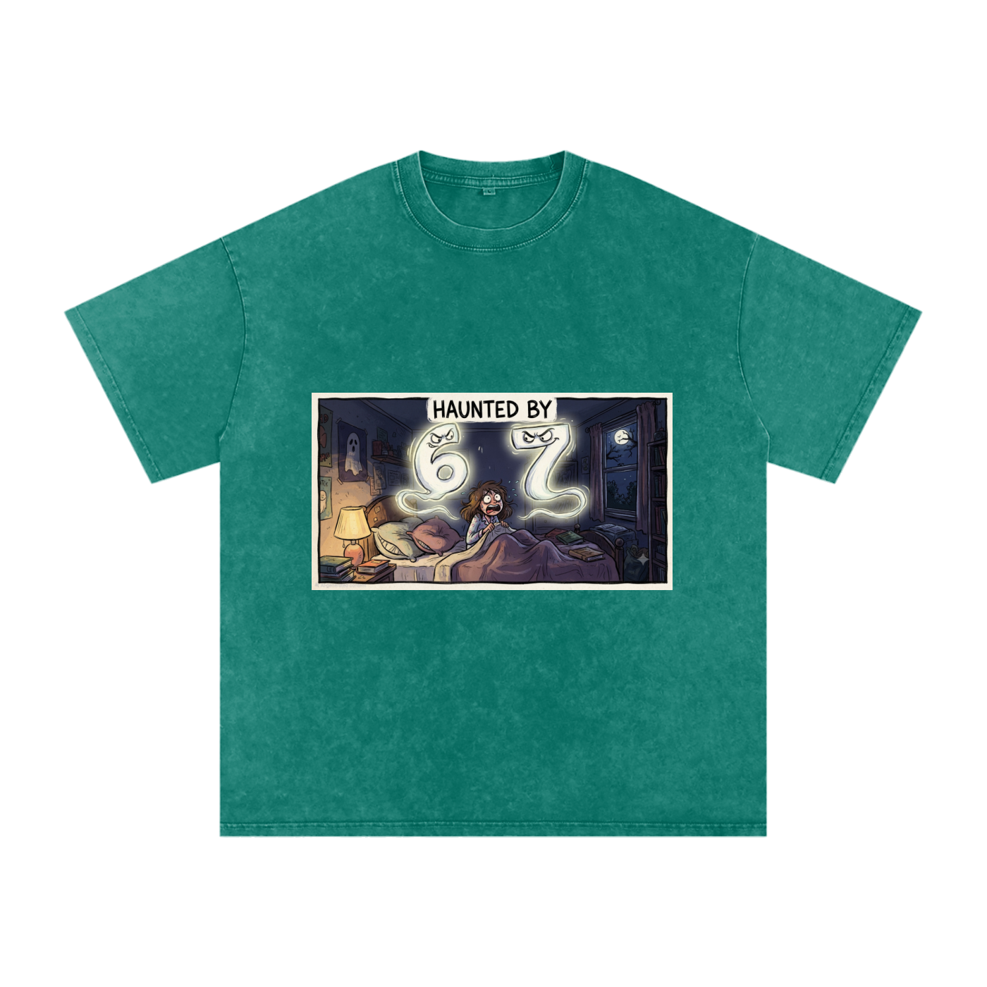 Snow Washed Oversized Cotton T-Shirt | HAUNTED BY 6 7