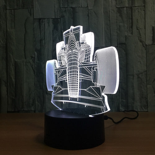 3D Racing LED Touch Control Night Light Decor Lamp