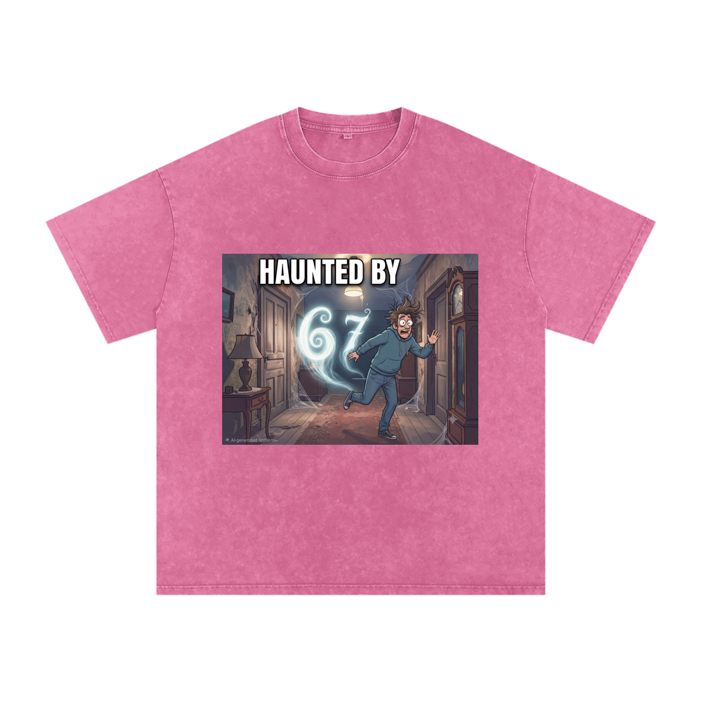 Snow Washed Oversized Cotton T-Shirt | HAUNTED BY 6 7