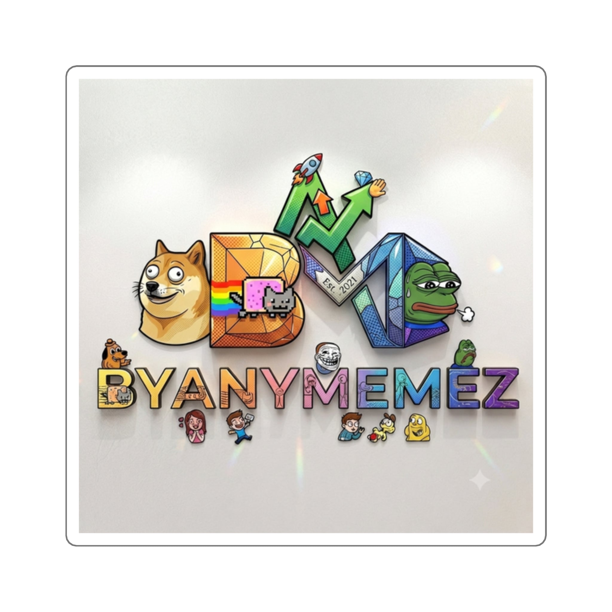 ByanyMemez Logo Square Sticker — Meme Decal