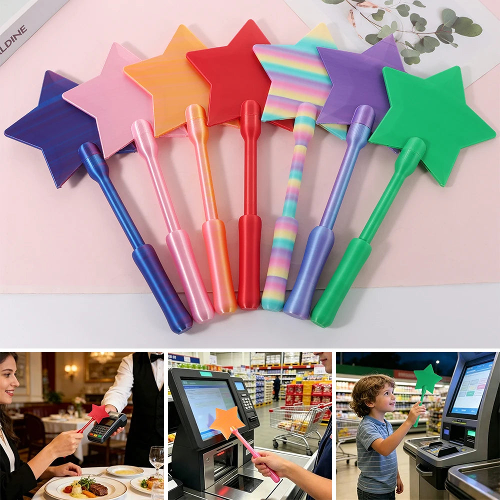 3D Printed Star Wand Tap To Pay Star Magic Wand Portable Tap-to-Pay Credit Card Credit Card Holder Wand Credit Card Payment Wand
