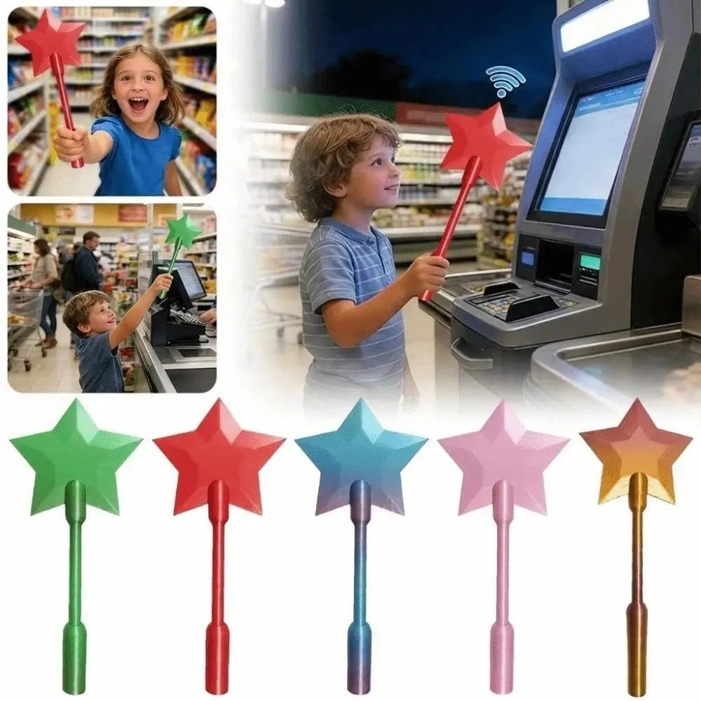 Magic Star Design Wand Shaped Card Holder, Portable Credit Card Case, Lightweight Stylish Contactless Payment ETC Card Organizer