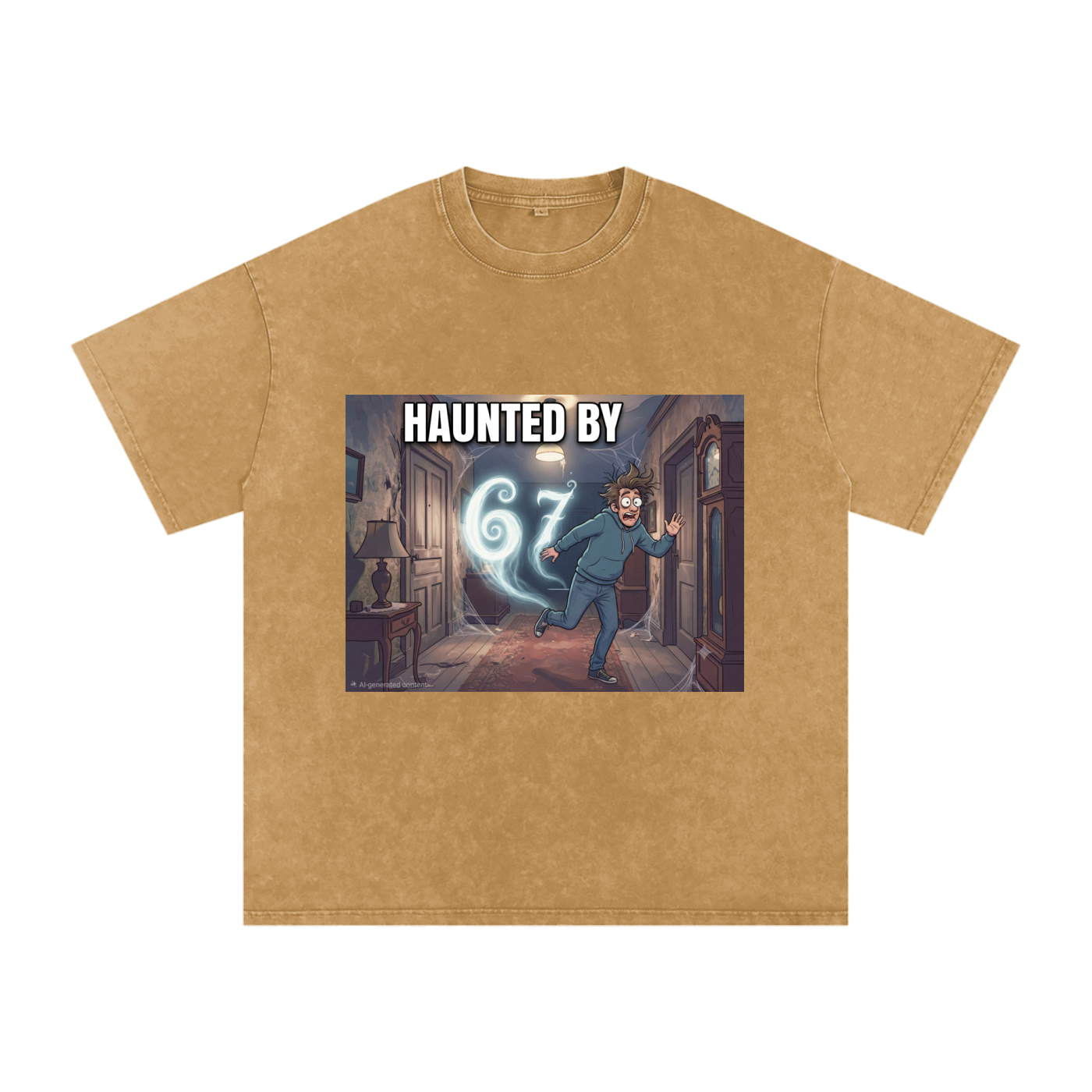 Snow Washed Oversized Cotton T-Shirt | HAUNTED BY 6 7