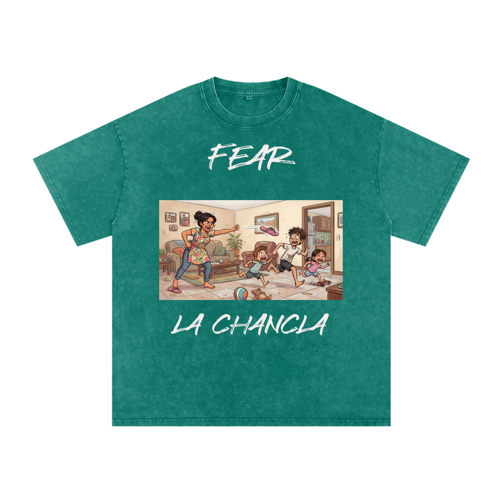 Snow Washed Oversized Cotton T-Shirt | FEAR LA CHANCLA