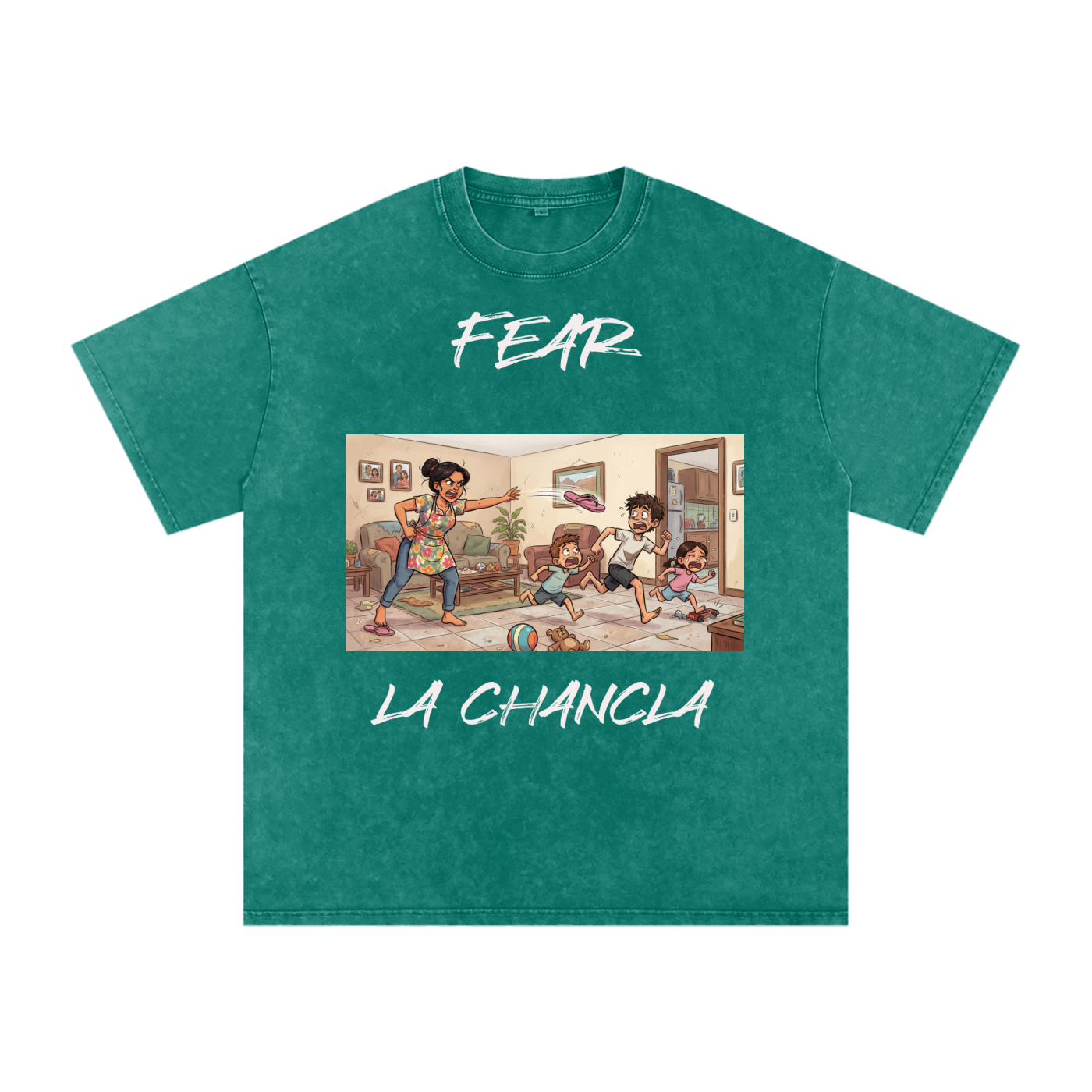 Snow Washed Oversized Cotton T-Shirt | FEAR LA CHANCLA